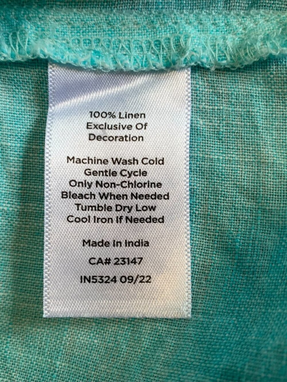 Talbots Light Turquoise Linen Top Womens Size M - Picture 7 of 7